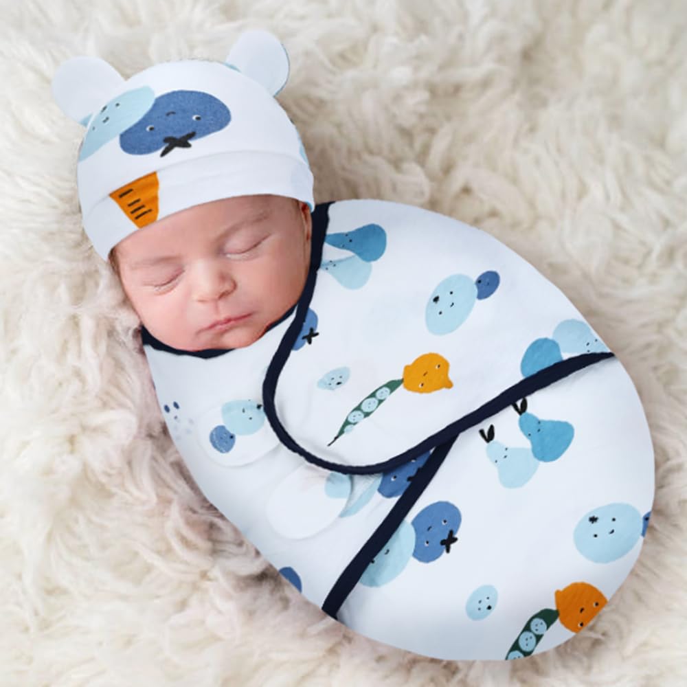 Dizila blue prints on white fabric ideal for nursery themes