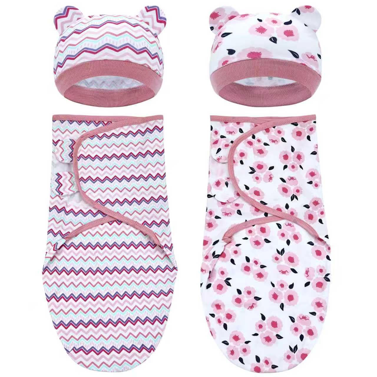 Dizila newborn swaddle blanket in gray and navy for breathable comfort.
