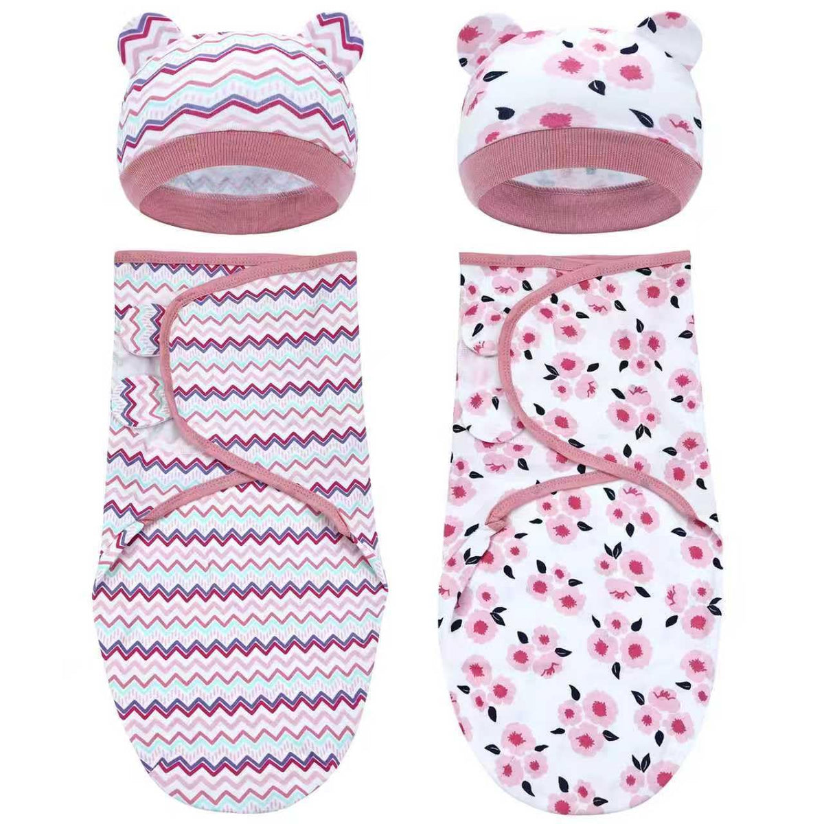 Dizila newborn swaddle blanket in gray and navy for breathable comfort.