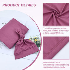 Dizila 90x90 cm swaddle blanket offers ample coverage for wrapping and photos.