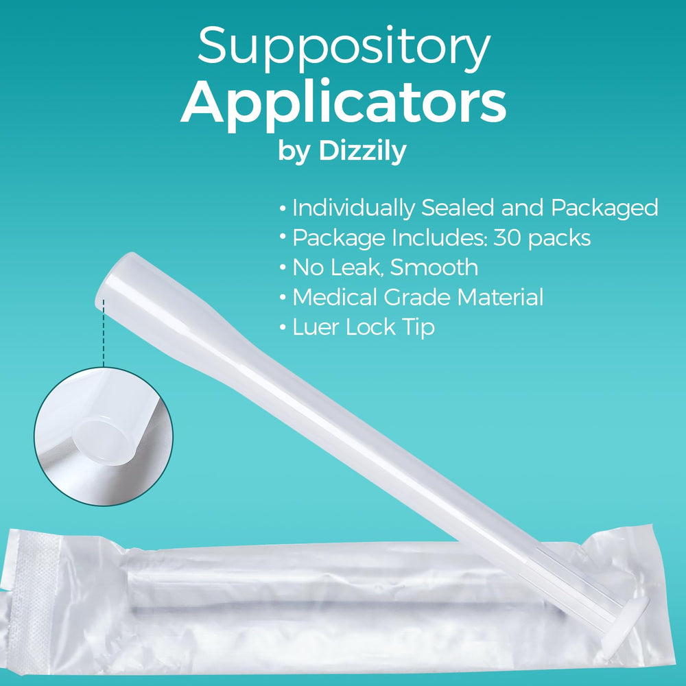 Dizzily applicator compatible with many standard suppositories and capsules.