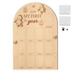 DJianrang bear-pattern photo board enhances nursery decor while showcasing baby's monthly milestones.