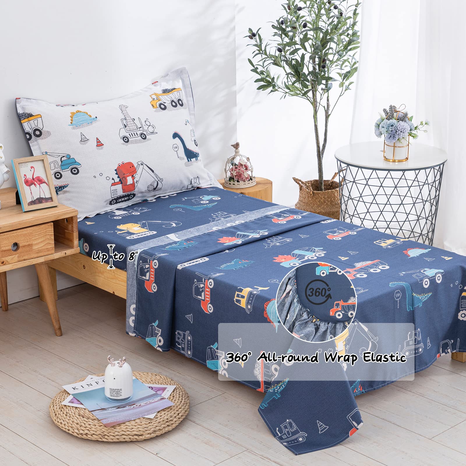 DJY dinosaur cars room scene cheerful bedtime environment