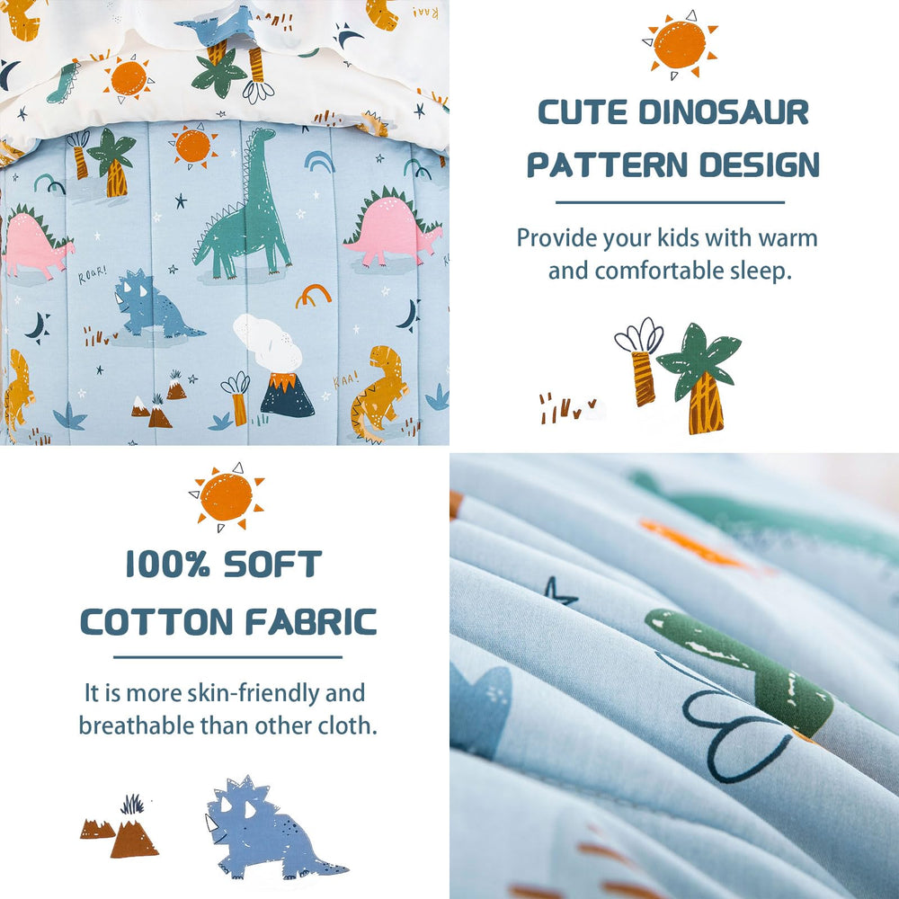 DJY dinosaur toddler bedding pillowcase with vibrant dinosaur print