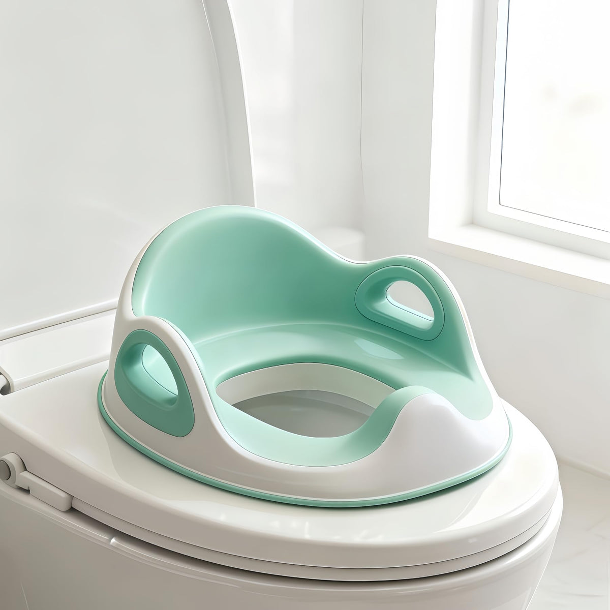 Dlafukids potty seat with soft cushion for comfortable, stable seated potty training.
