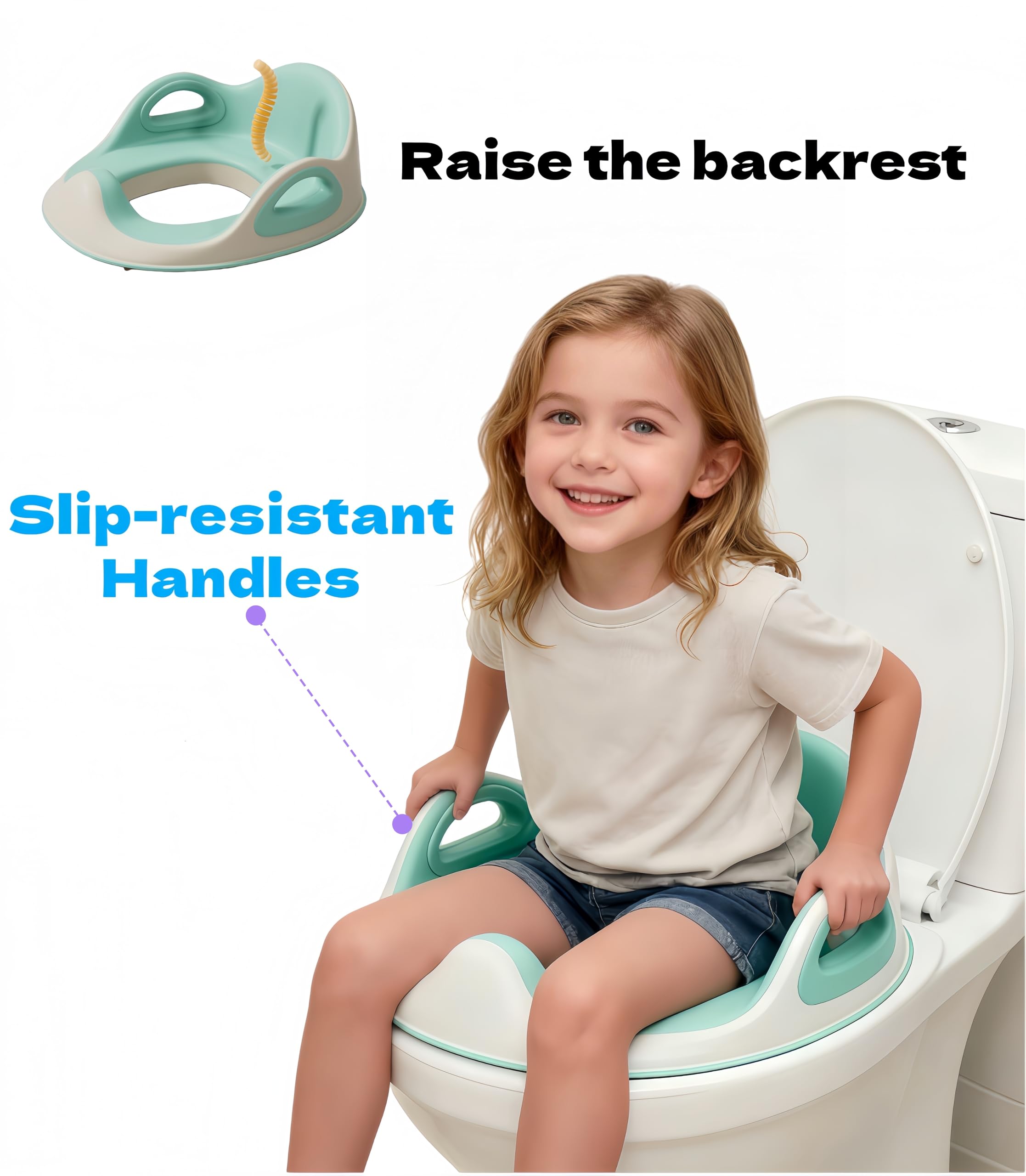 Dlafukids potty seat splash guard helps keep the toilet clean after use.