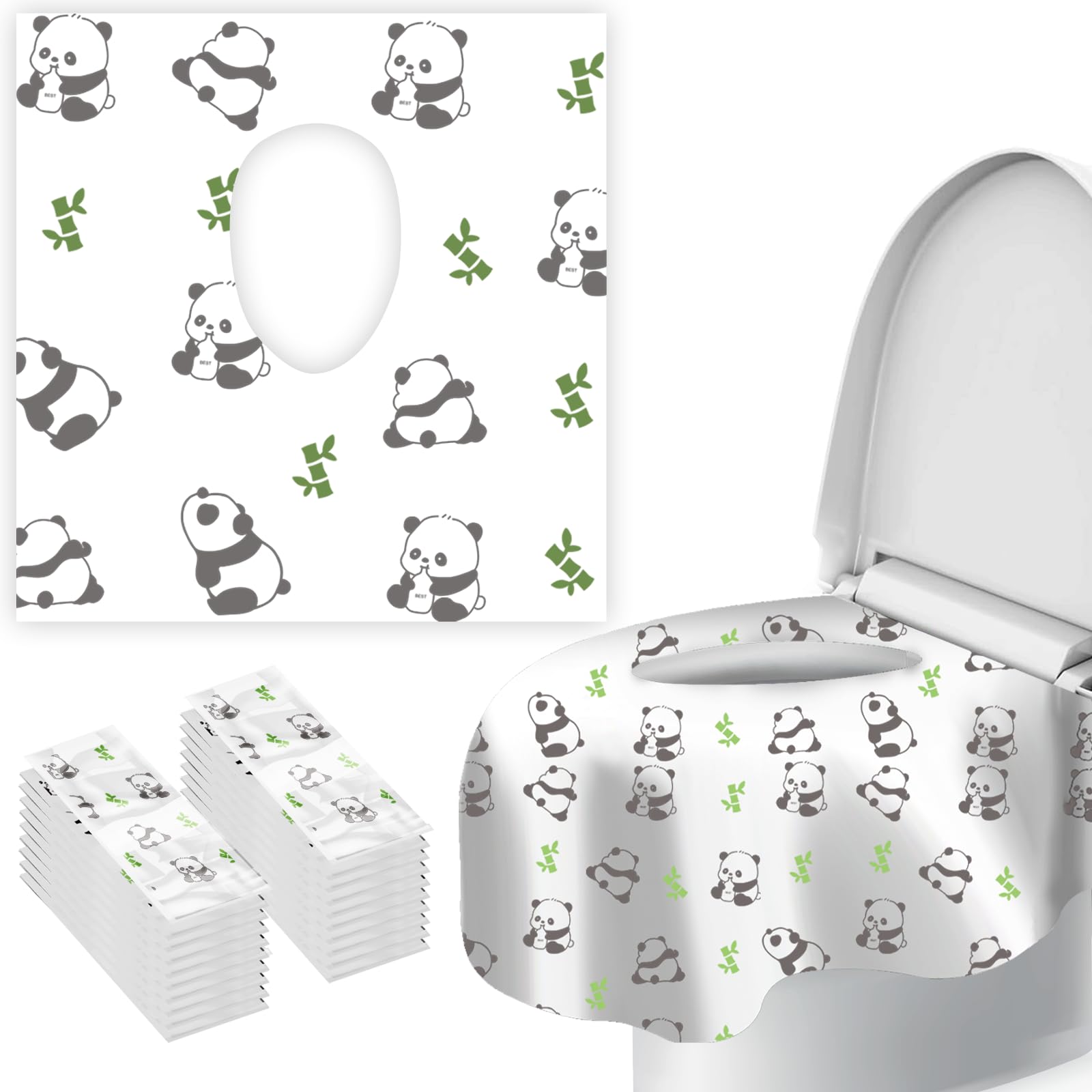 dlnope panda seat cover waterproof 20-pack protects users in public restrooms