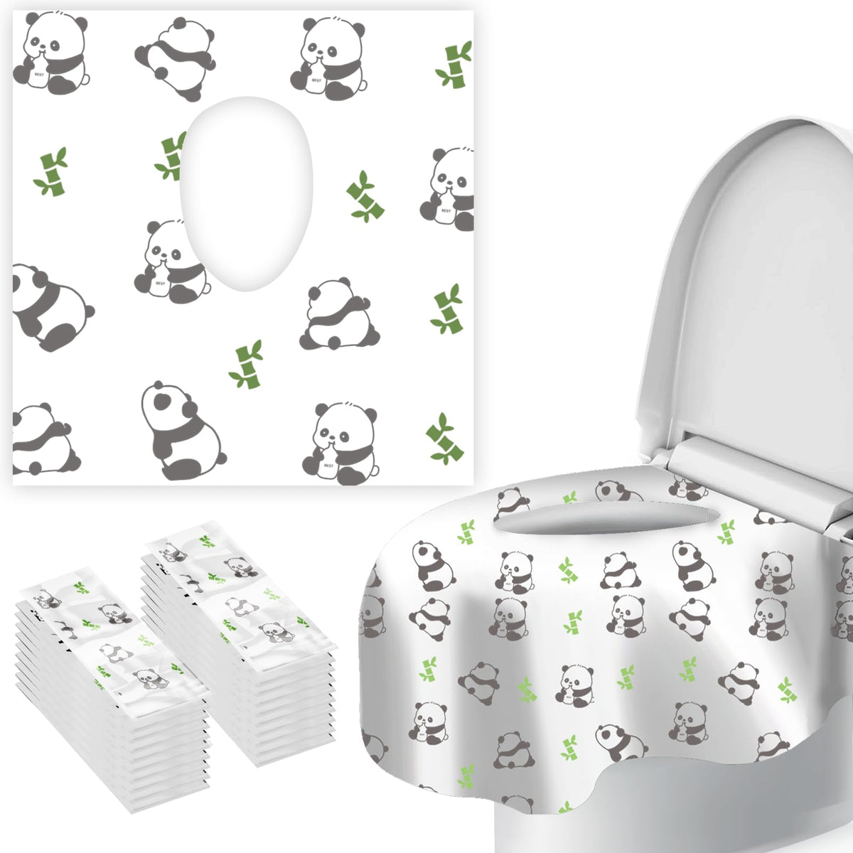 dlnope panda seat cover waterproof 20-pack protects users in public restrooms