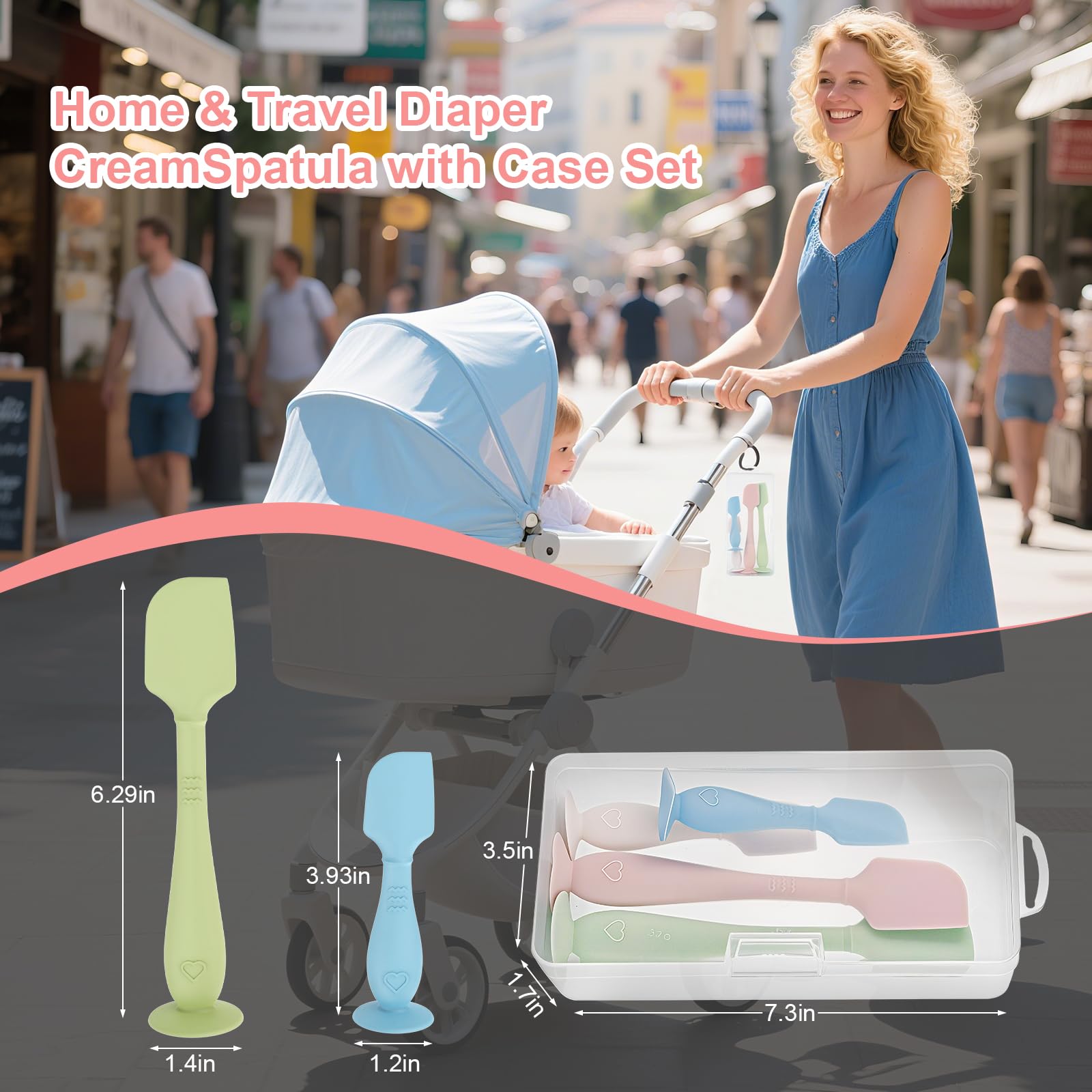 Dlozrak travel case keeps spatulas protected and ready for diaper bag trips.