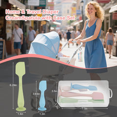 Dlozrak travel case keeps spatulas protected and ready for diaper bag trips.