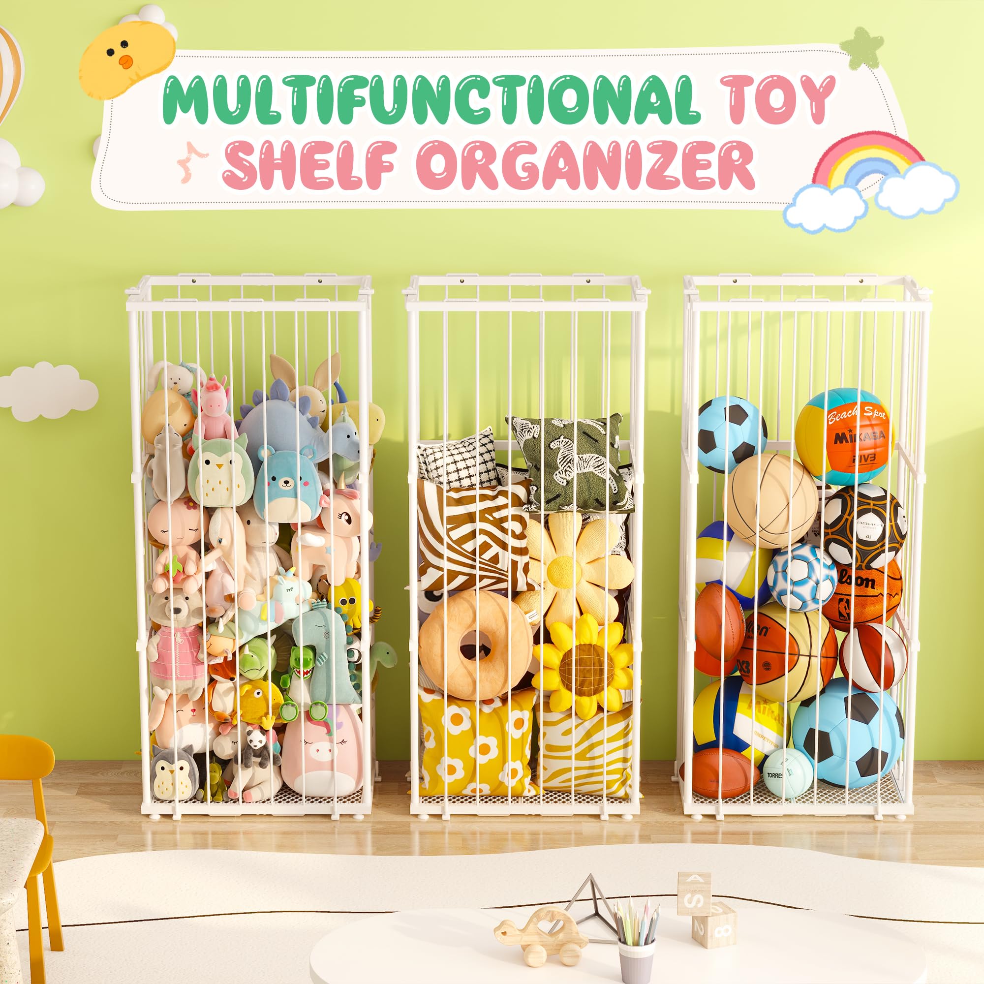 Dmticoasis iron-mesh base provides strong support for heavy plush loads.