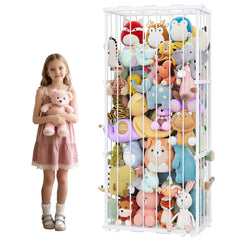 Dmticoasis metal stuffed animal storage close-up, sturdy frame keeps plush toys organized.
