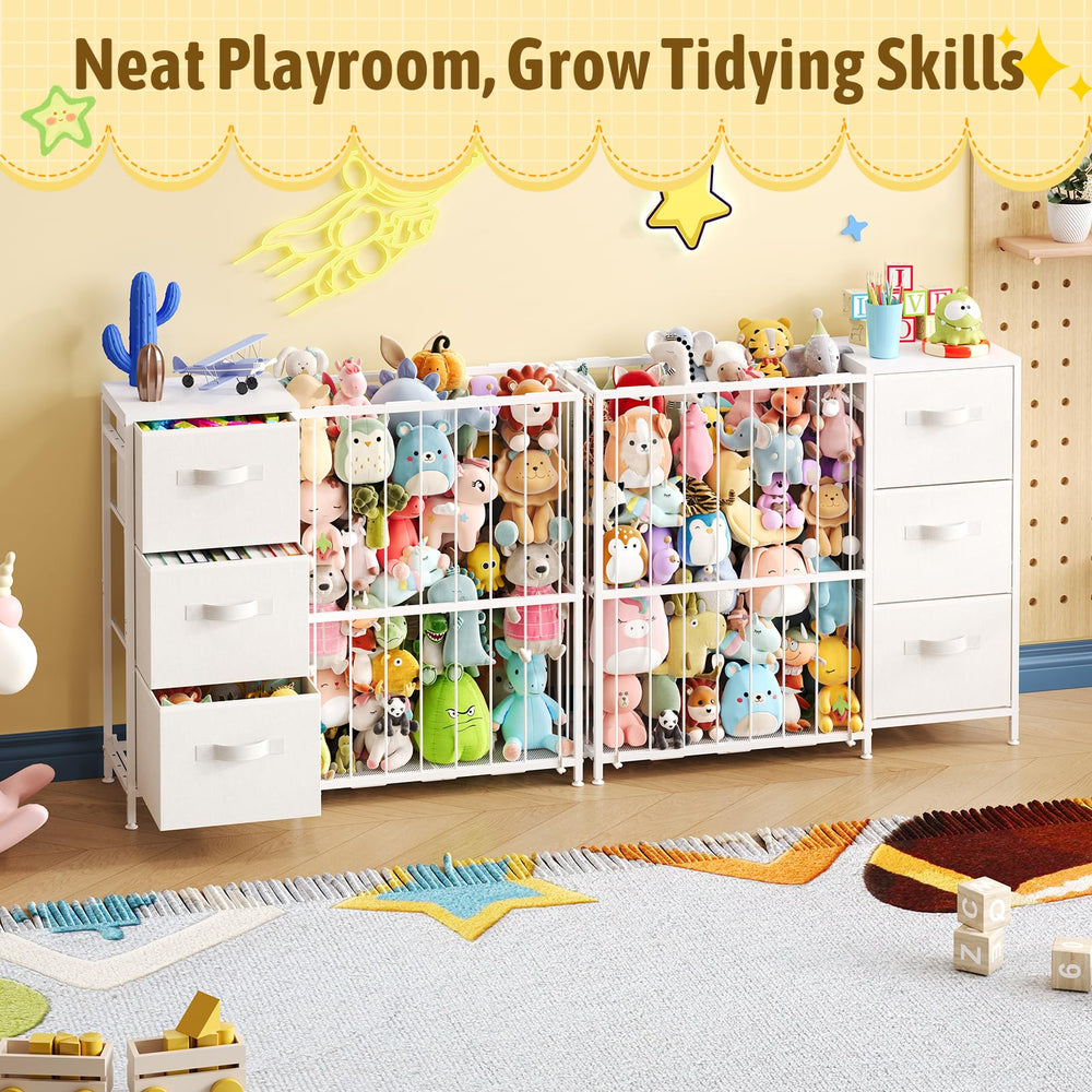 Dmticoasis stuffed animal cage display keeps toys organized on display