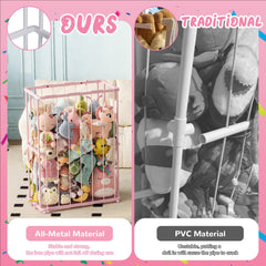 Dmticoasis stuffed animal zoo wall mount pink, convenient vertical storage saves floor space.