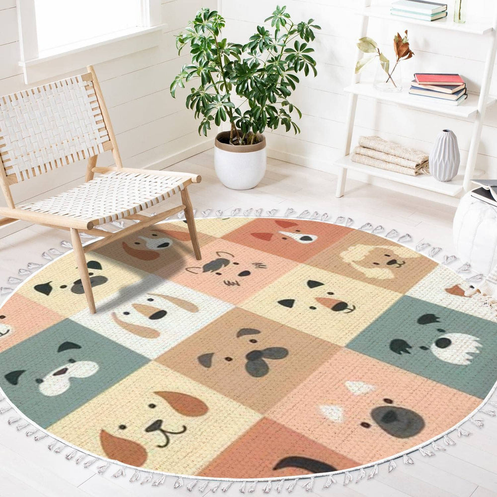 DNEWYNPABV linen fringe area rug with durable edges for daily use
