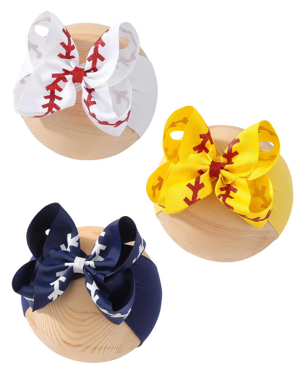 doboi baby girl cheer bows headbands in soft nylon for gentle newborn wear