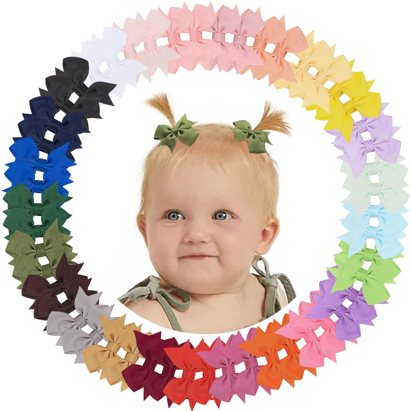Doboi blue baby hair bows clip for everyday outfits and gentle hold