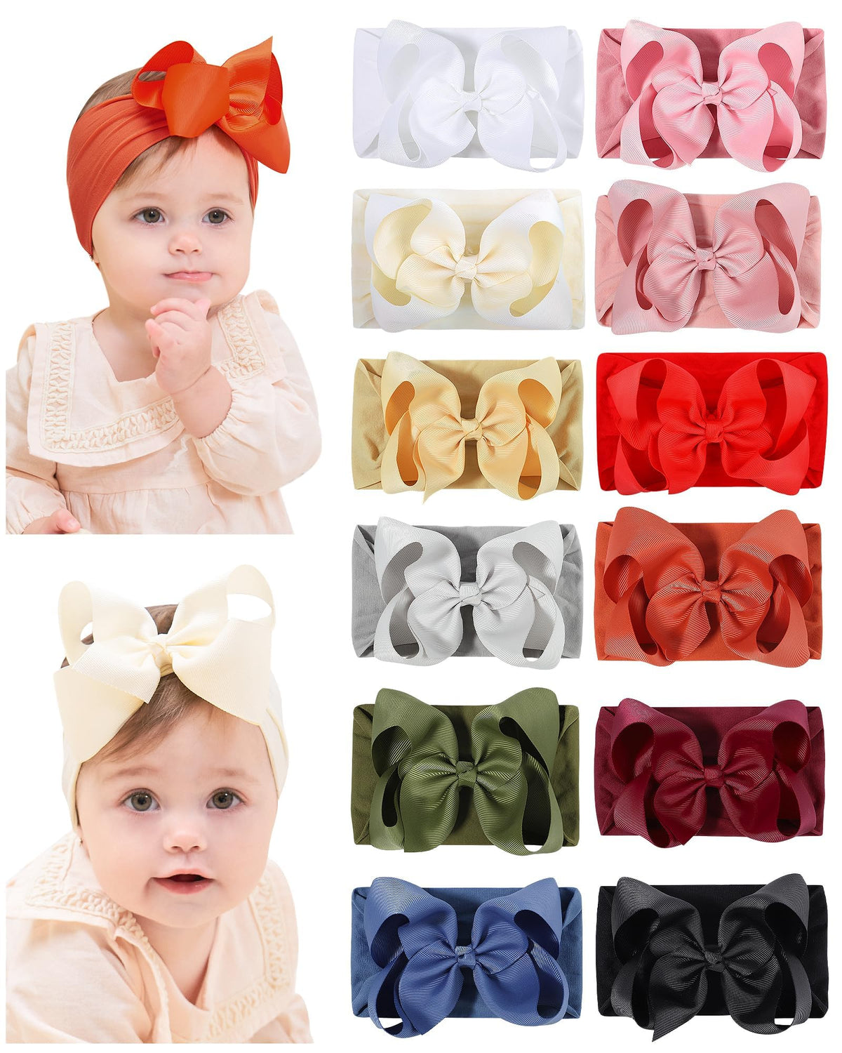 doboi baby headband with large bow on baby for stylish everyday wear