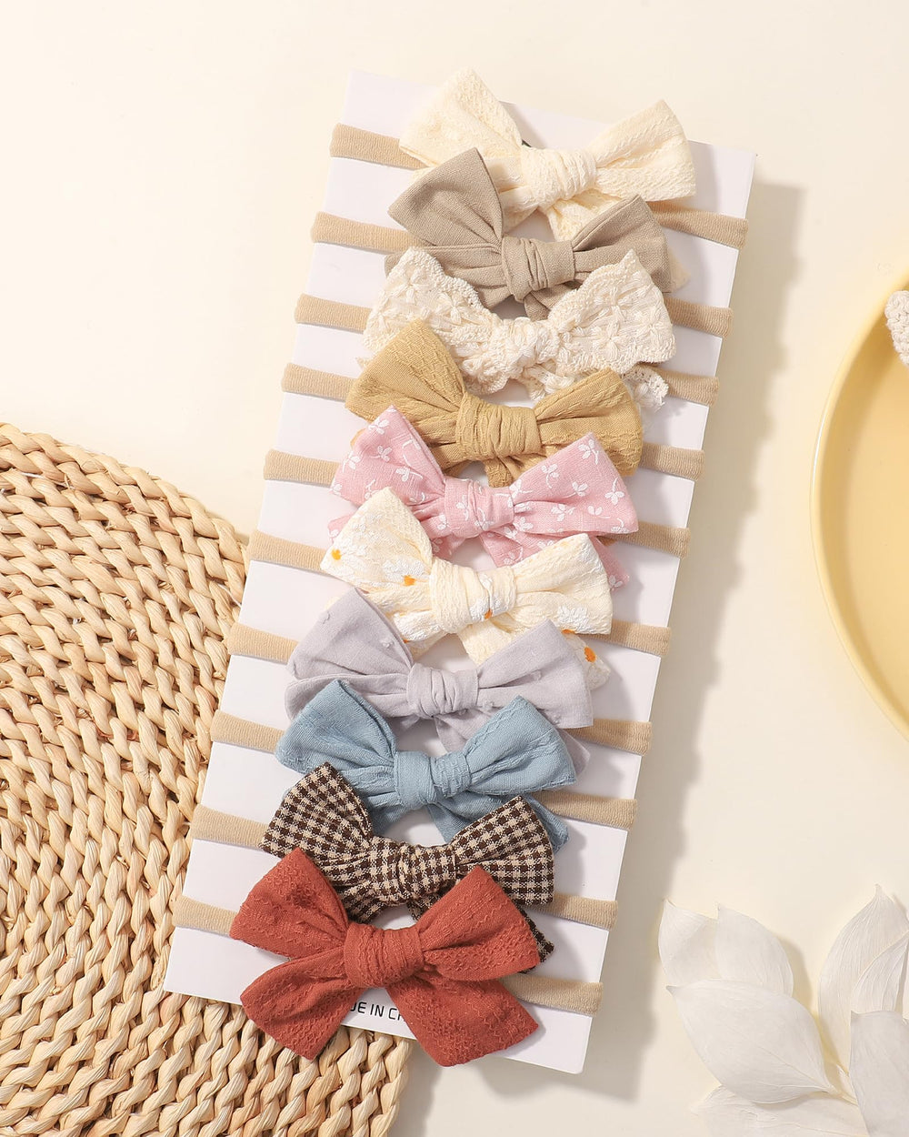 doboi nylon headband nude color with bow for secure fit