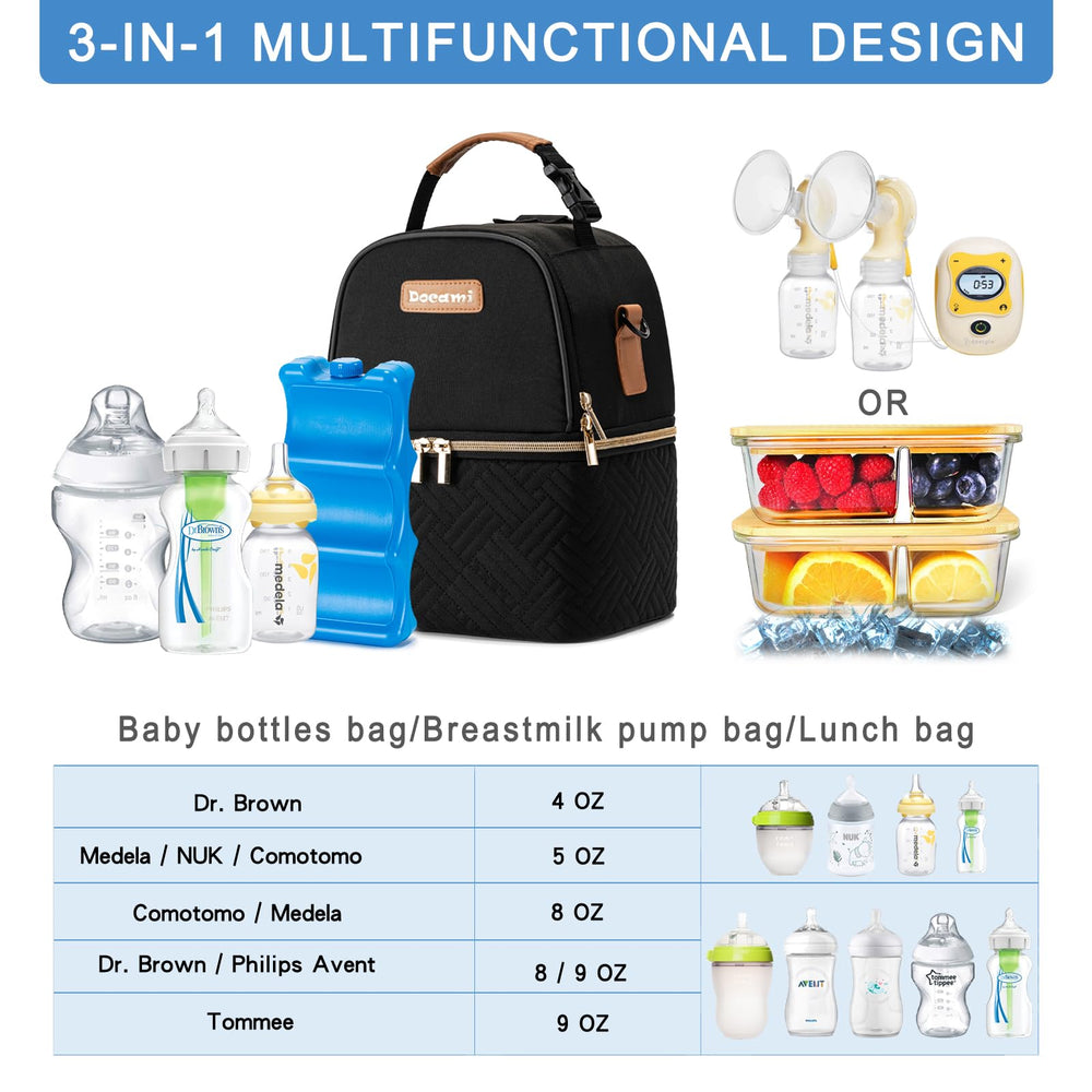 Docami adjustable divider fits larger bottles or extra items.