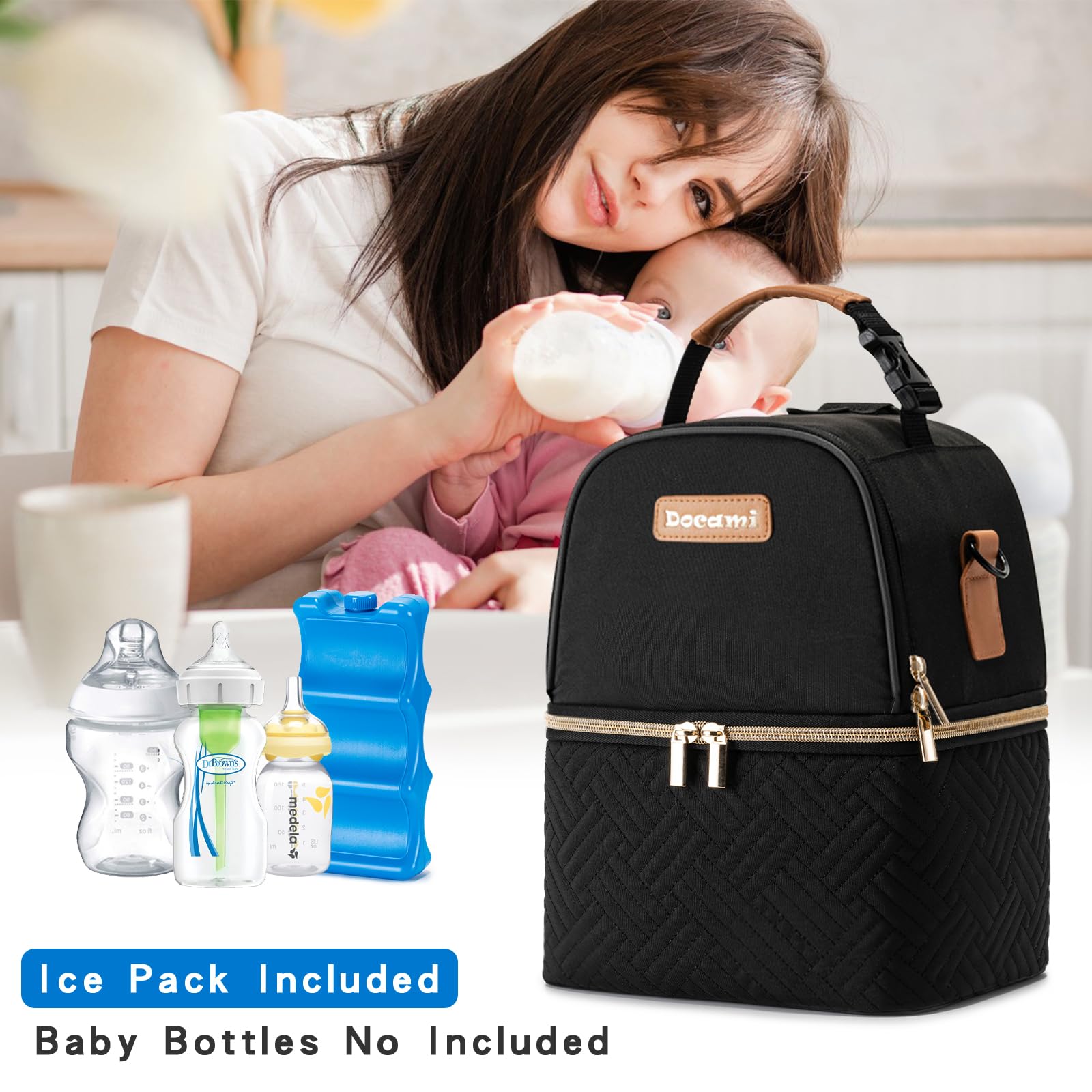 Docami detachable shoulder strap offers cross-body or backpack carrying comfort.