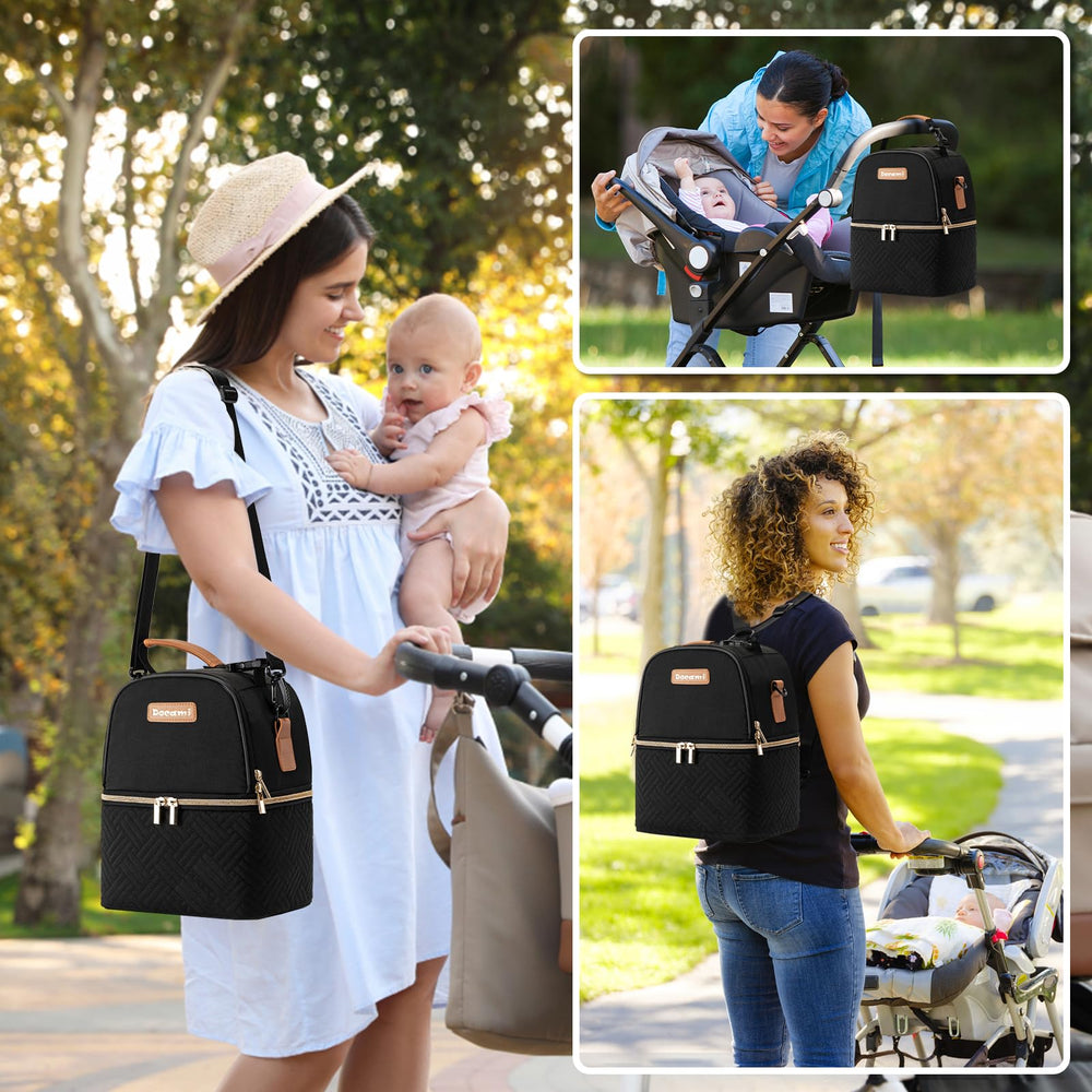 Docami included PEVA mat keeps bottles clean on outings.