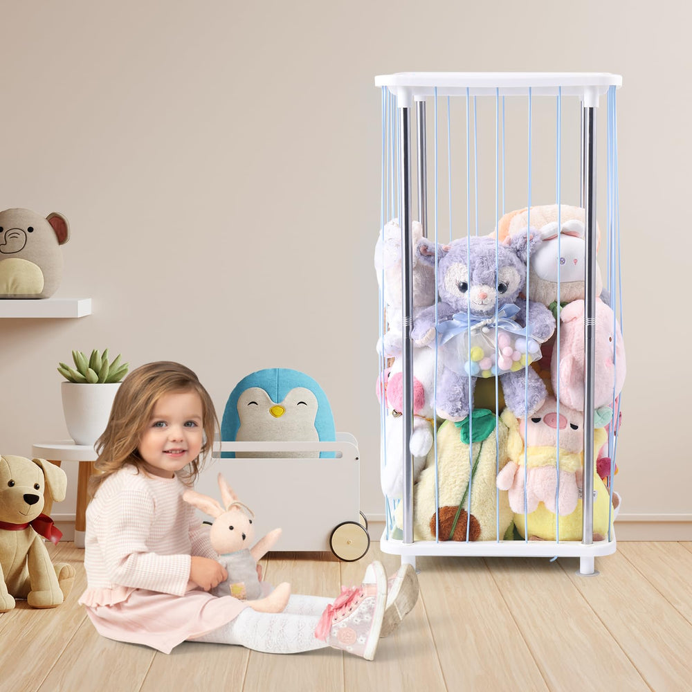 DOCEPERT multi-use storage tower doubles as a display shelf for cushions or toys.