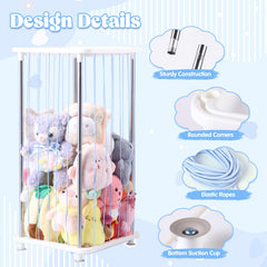 DOCEPERT zoo rack with elastic ropes offers easy access to plushies and quick tidying.