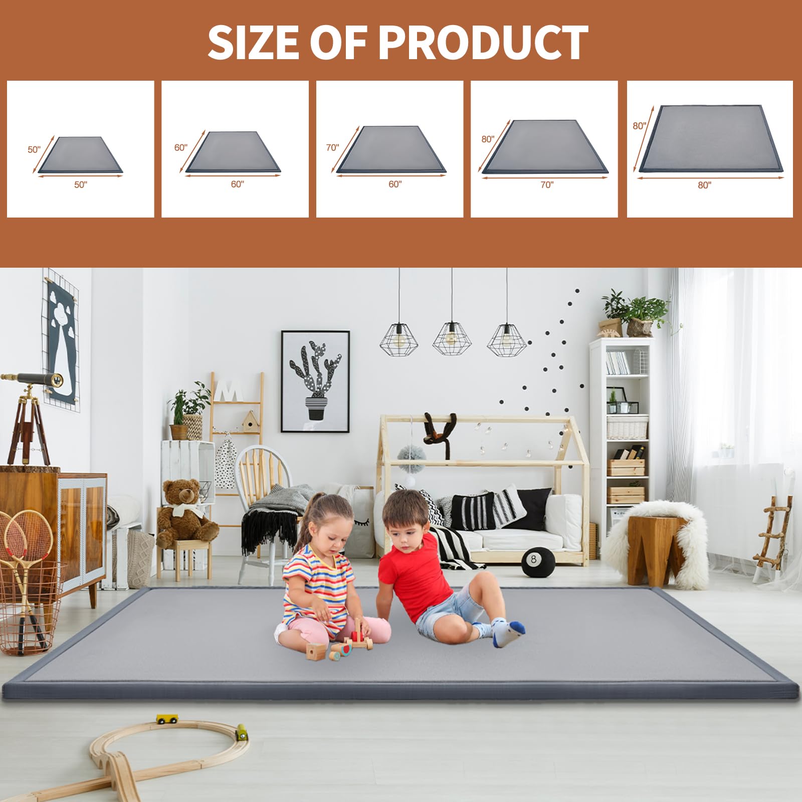 DoCred cushioned crawling mat protects little explorers during active play.