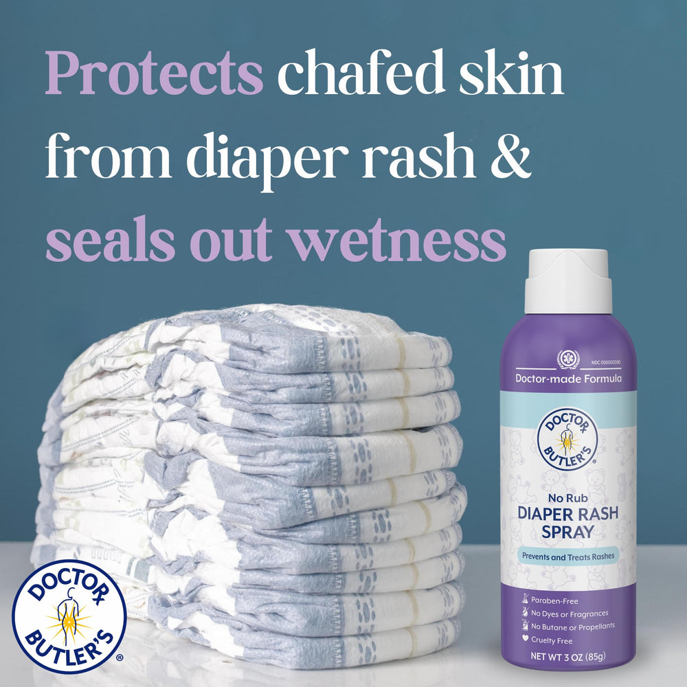 Doctor Butler's Aloe and Chamomile formula soothes sensitive diaper-area skin.
