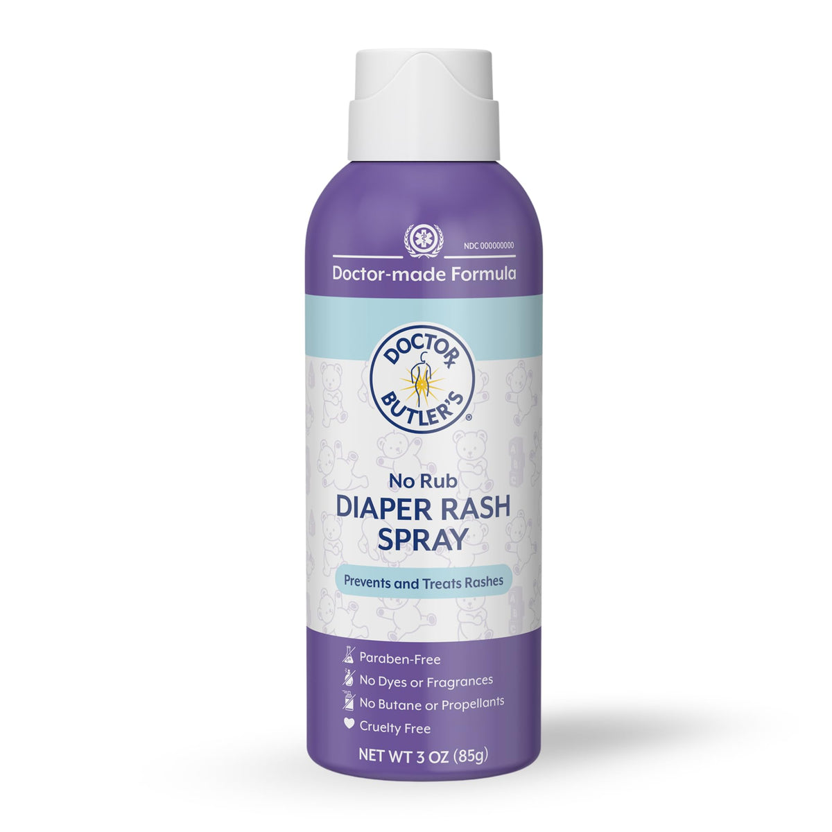 Doctor Butler's No-Rub Diaper Rash Spray enables gentle, touch-free protection.