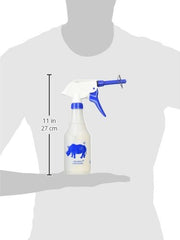 Rhino Ear Washer bottle in action highlights clear dilution guidance.