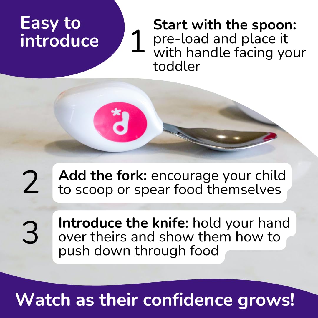 Doddl promotes fine motor development with easy-to-grip handles.