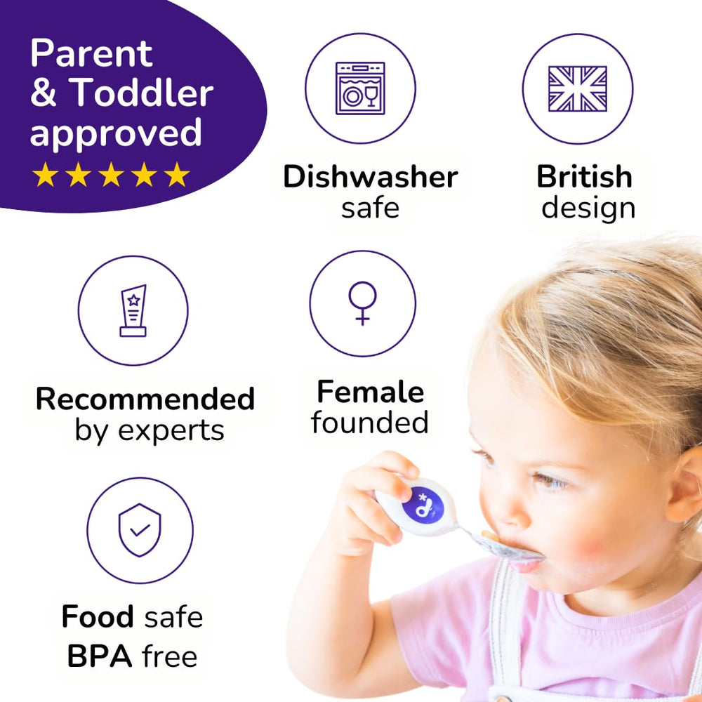 doddl set on table: clutter-free mealtimes encourage independent eating