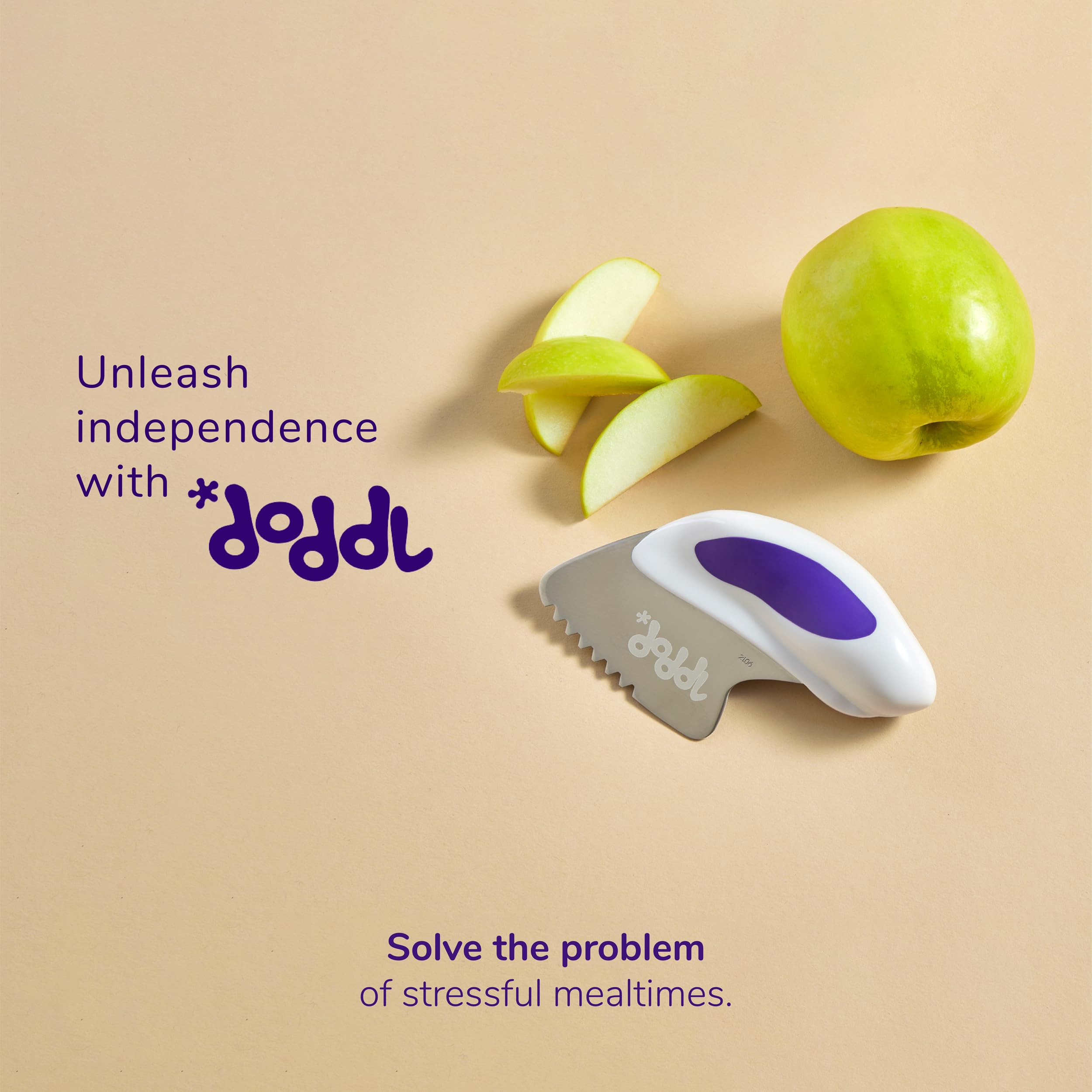 doddl self-feeding practice with utensils during snack time