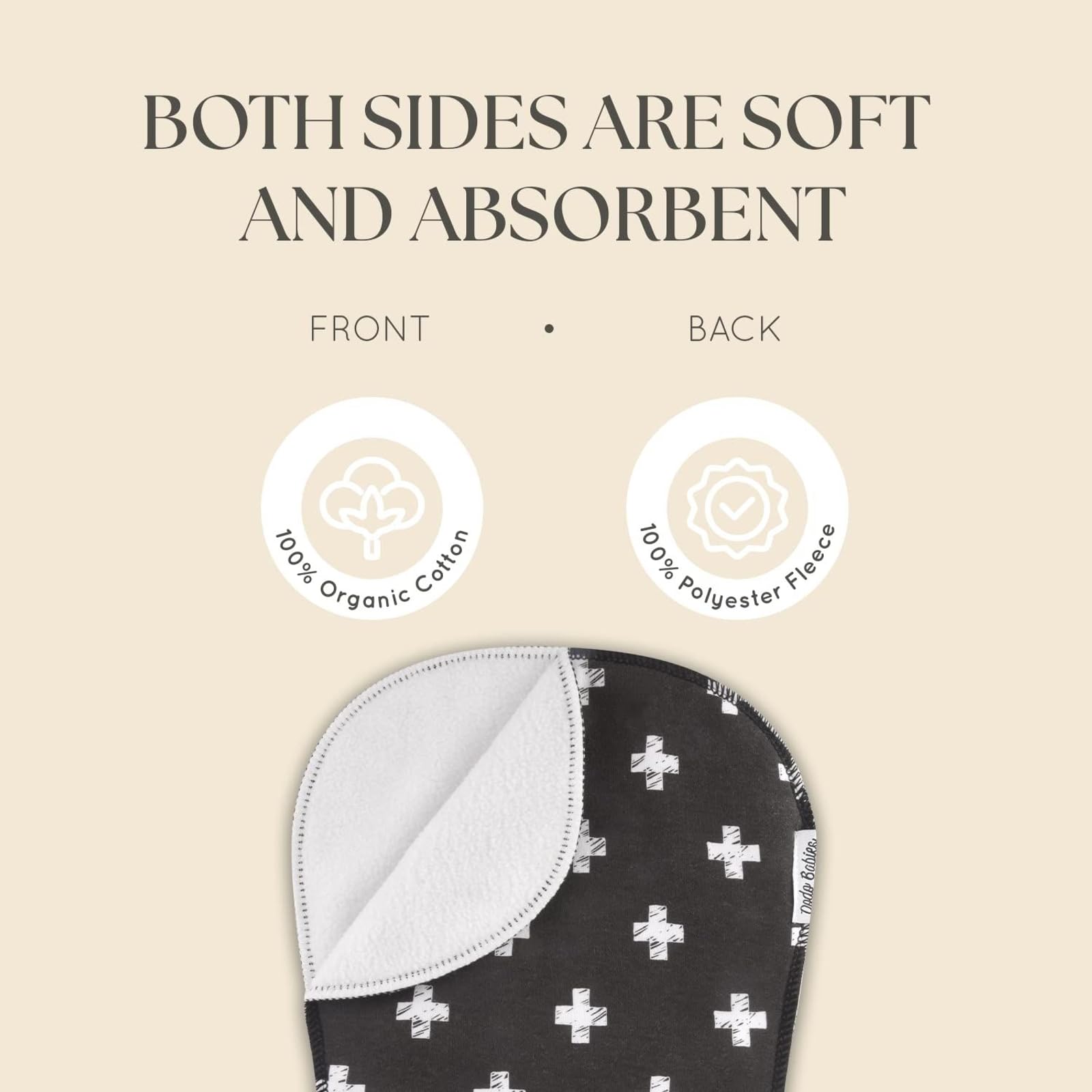 Dodo Babies black-pattern burp cloth blends style with practicality during feeds