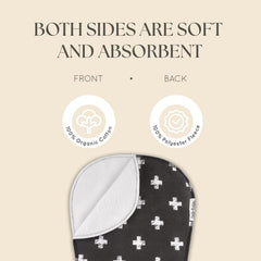 Dodo Babies black-pattern burp cloth blends style with practicality during feeds