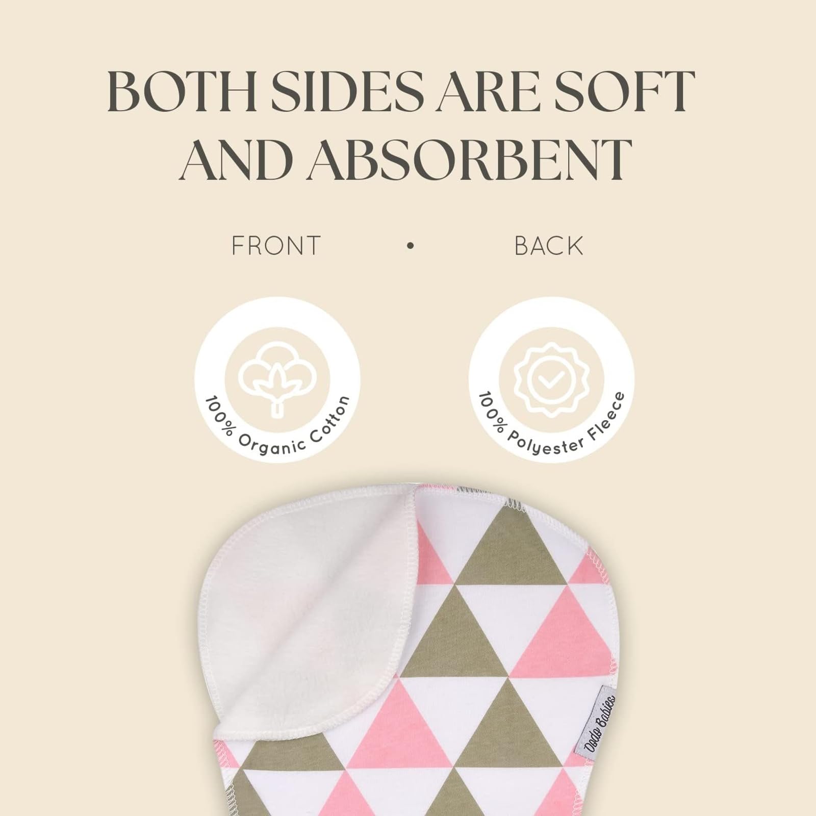 Dodo Babies cotton-front fleece-back burp cloth for soft, durable use