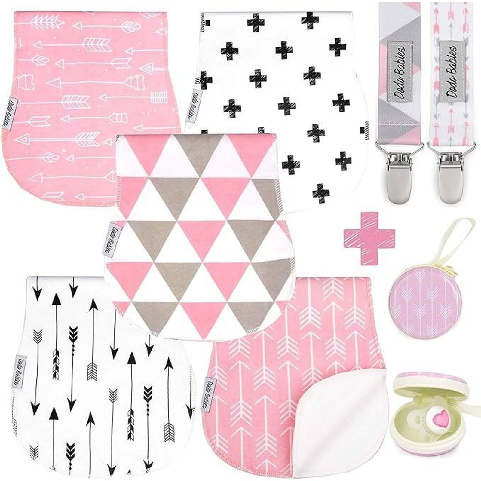 Dodo Babies gift set combines burp cloths with clips and case