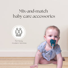 Close-up of the gentle metal clasp on a Dodo Babies clip protecting fabrics.
