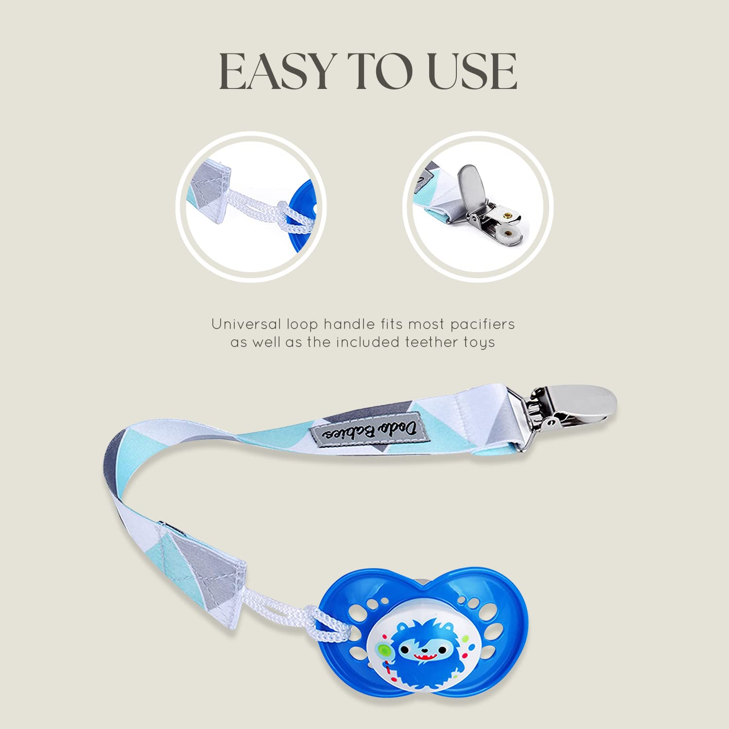 Dodo Babies durable polyester clip showcases chic arrow-star design for outfits