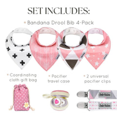 Dodo Babies pacifier clip set prevents drops and helps locate pacifiers quickly