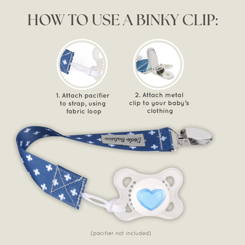 Dodo Babies clips-with-fabric-straps secure pacifiers for quick access