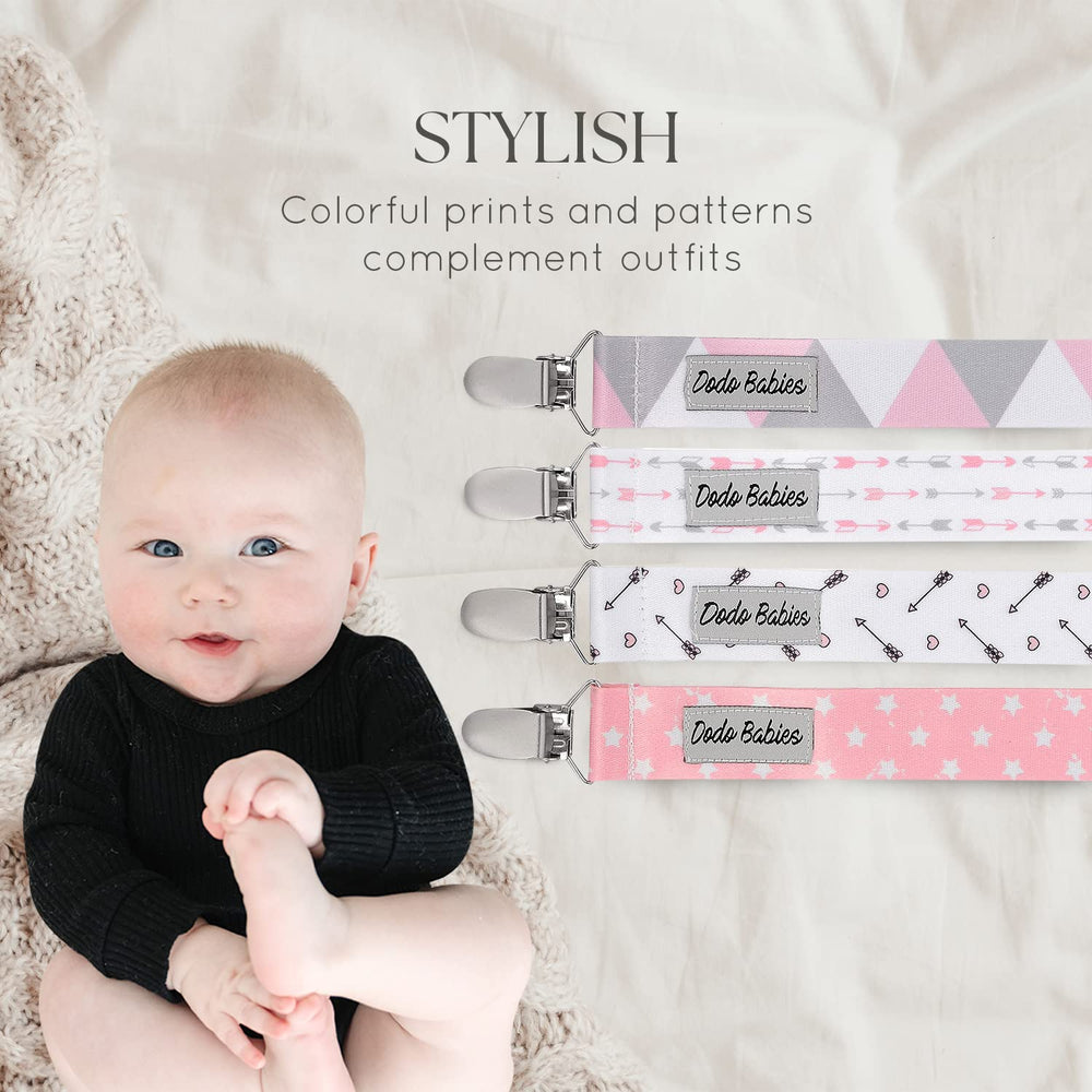 Dodo Babies stylish pink-gray straps ready for daily use.