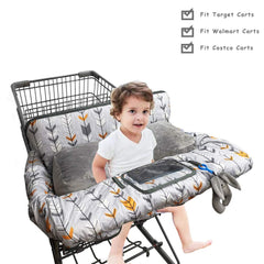 Dodo Nici cart cover with phone holder keeps child entertained during shopping.