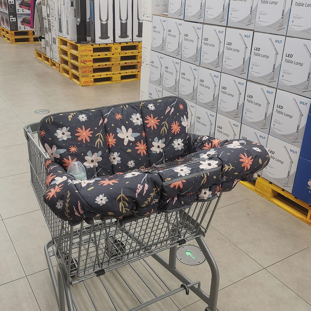 Dodo Nici grocery cart cover demonstrates easy-attach design for quick setup