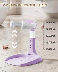 Dodohani purple adjustable stand disc supports safe, comfortable bath positions.