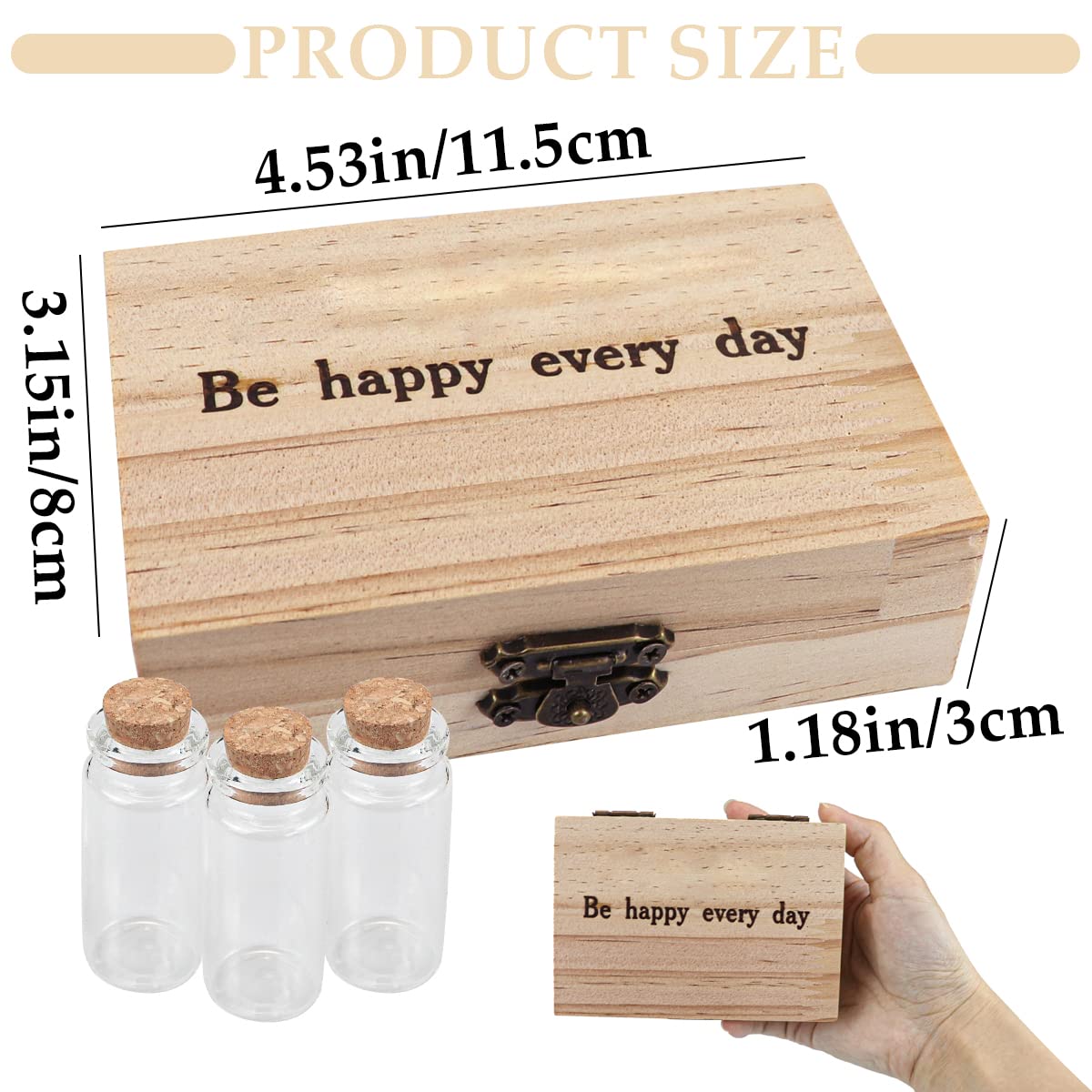 DOERDO DD tooth box with three glass bottles for small keepsakes.