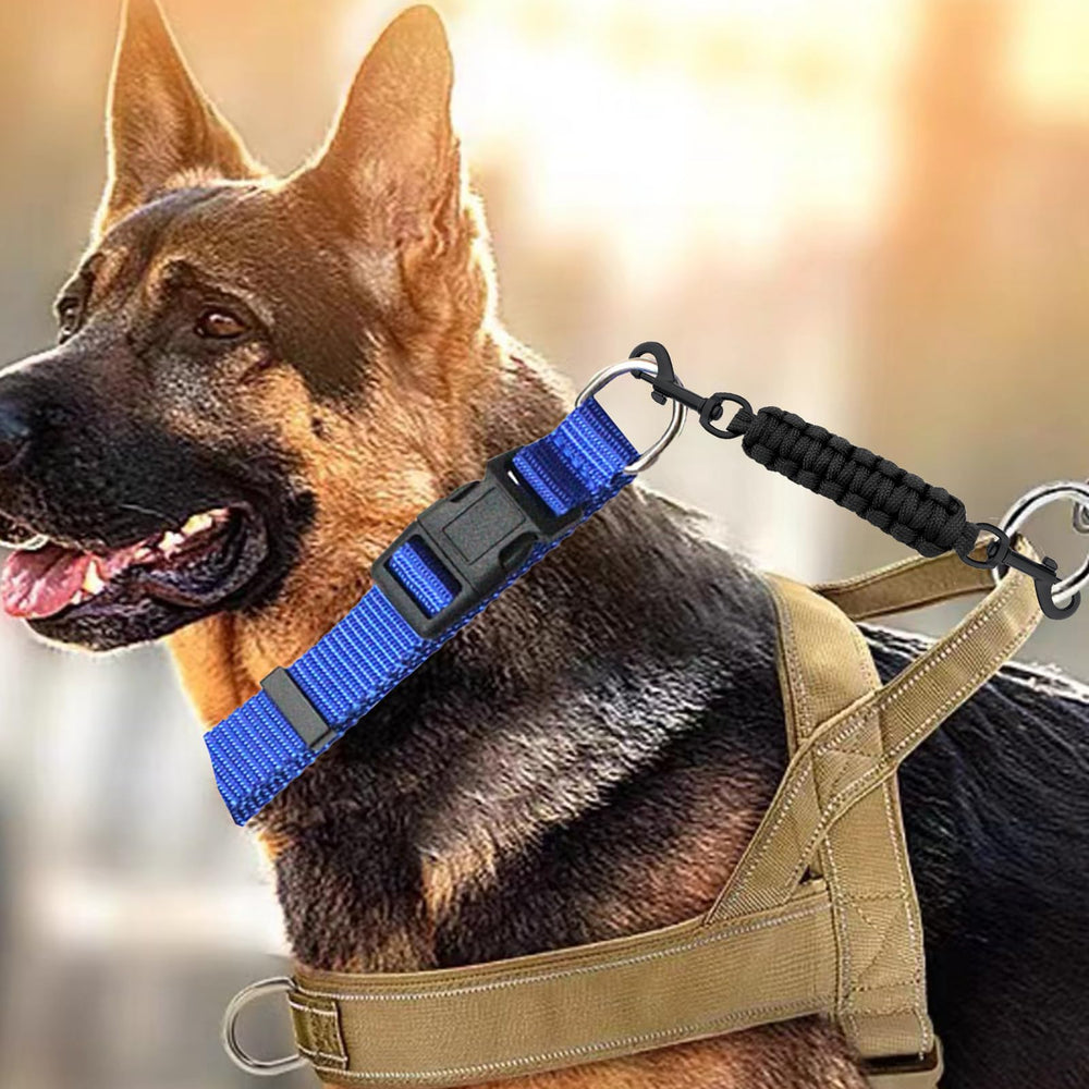 Dog Collar Safety Clip featuring thick woven nylon rope for daily use.