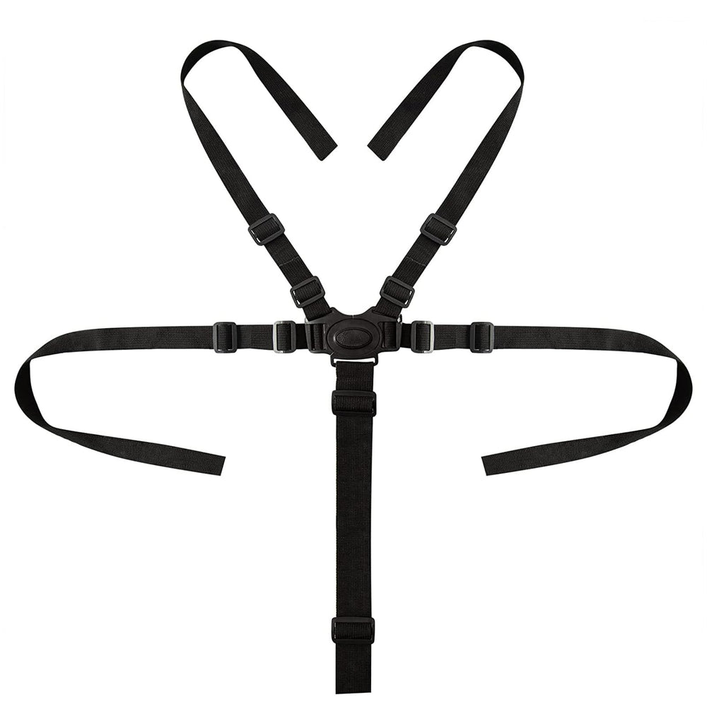 Dogxiong 5-point harness with buckle between legs for secure seating.